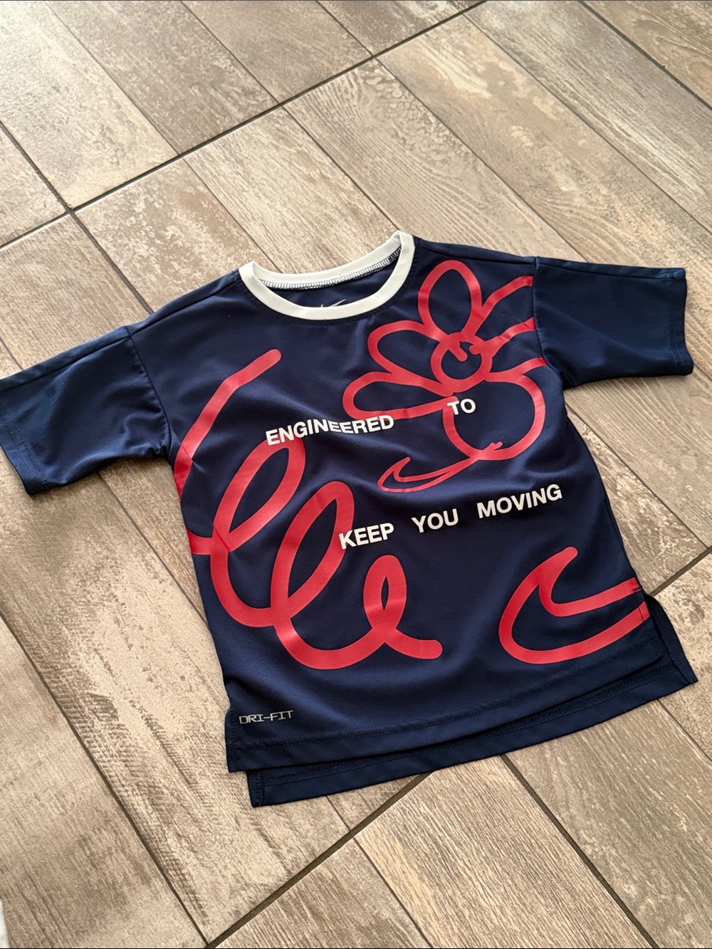 Nike Navy and Red Kids' Swim Rashguard